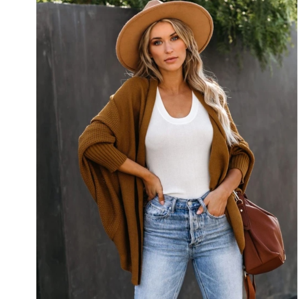 ASTRISA Dolman Sleeve Knit Cardigan
